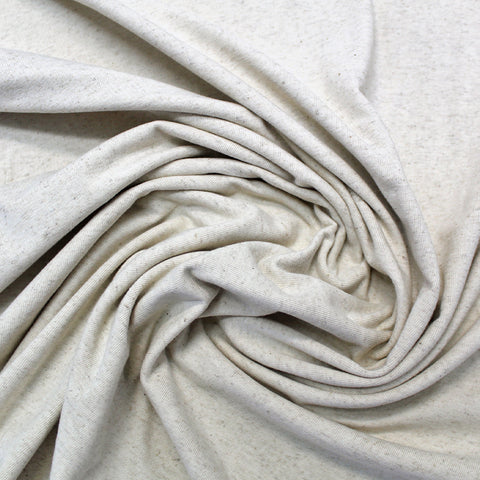 Oatmeal cotton and linen jersey t shirt fabric