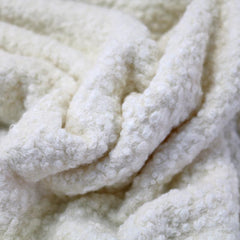 Cream boucle bunny tail fabric