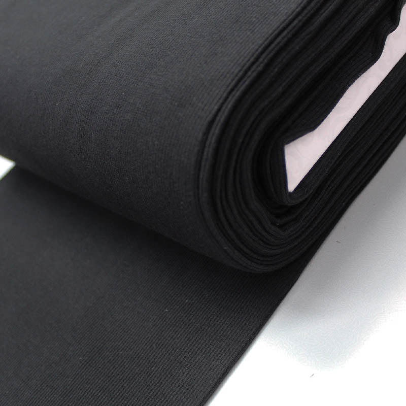 1x1 Circular Cotton Elastane Ribbing - Black