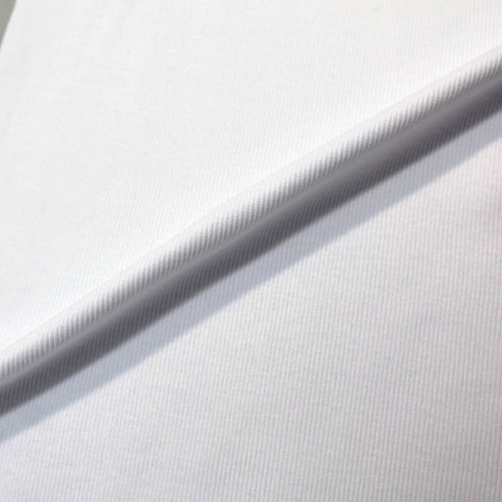 1x1 Circular Cotton Elastane Ribbing - White