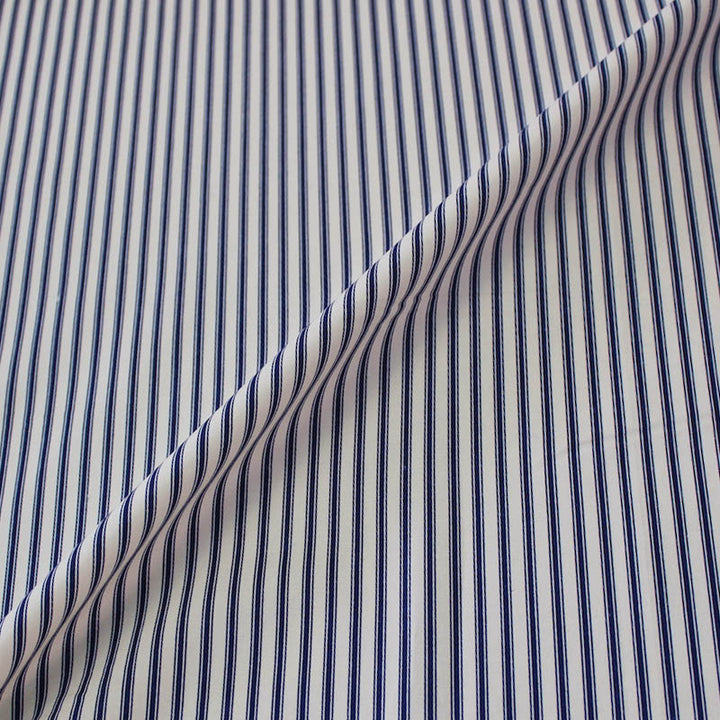 Printed Cotton - Antique Navy and Cream Ticking