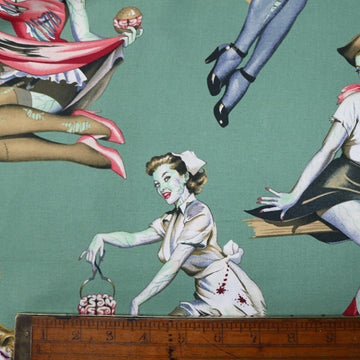 Beauties and Brains Cotton by Alexander Henry - Jade