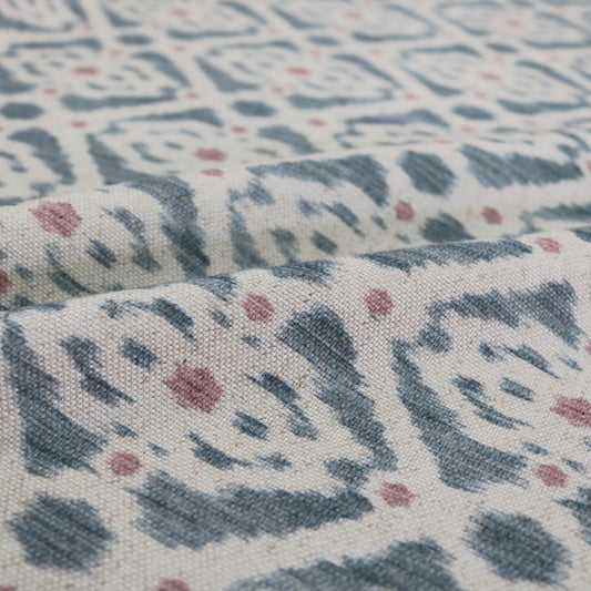 Blue and Pink Furnishing Ikat Fabric